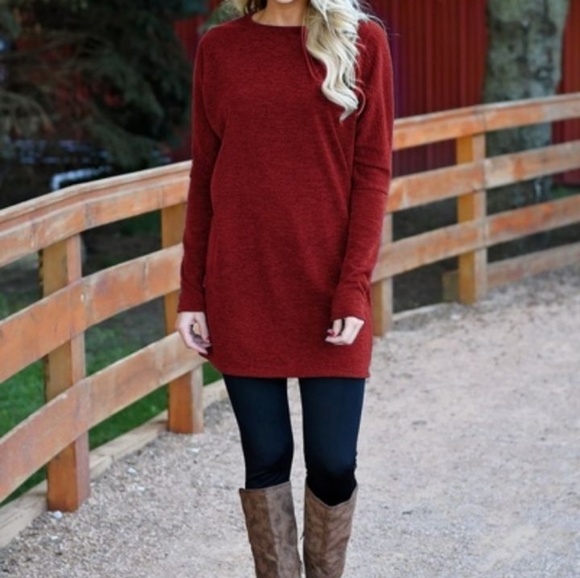 Long Sleeve Red Tunic - Picture 3 of 7